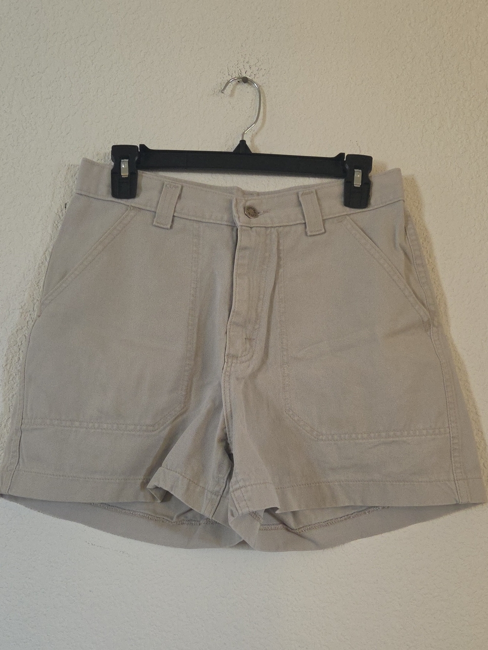 Casual High-Rise Bermuda Shorts in Taupe